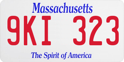 MA license plate 9KI323