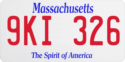 MA license plate 9KI326