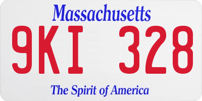 MA license plate 9KI328