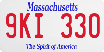 MA license plate 9KI330