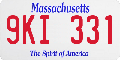 MA license plate 9KI331
