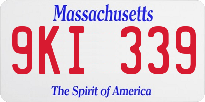 MA license plate 9KI339
