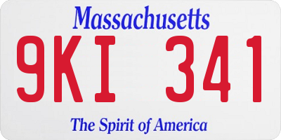 MA license plate 9KI341