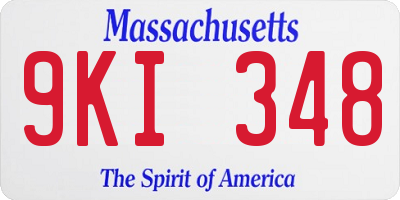 MA license plate 9KI348