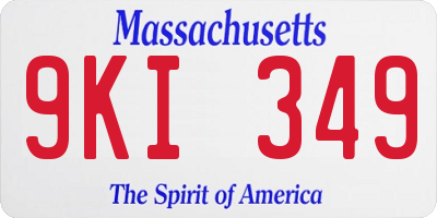 MA license plate 9KI349