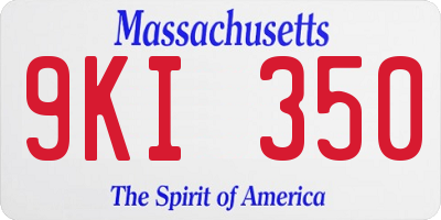 MA license plate 9KI350