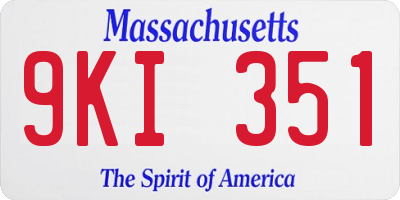MA license plate 9KI351