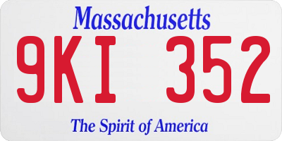 MA license plate 9KI352