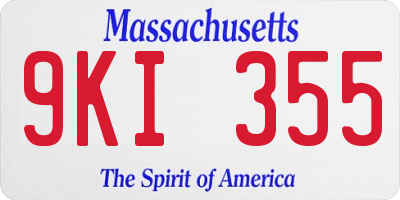 MA license plate 9KI355