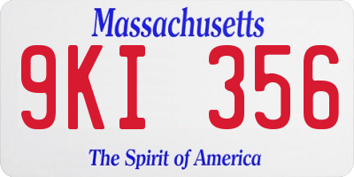 MA license plate 9KI356