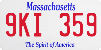 MA license plate 9KI359