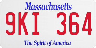 MA license plate 9KI364