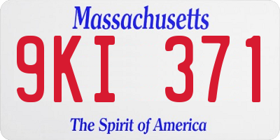 MA license plate 9KI371