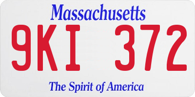 MA license plate 9KI372