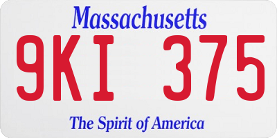 MA license plate 9KI375
