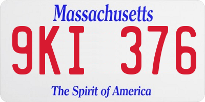 MA license plate 9KI376