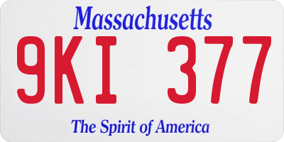 MA license plate 9KI377