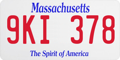 MA license plate 9KI378