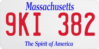 MA license plate 9KI382