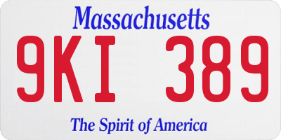 MA license plate 9KI389