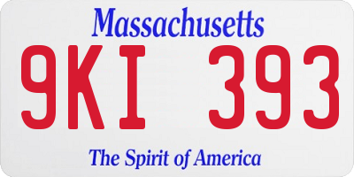 MA license plate 9KI393