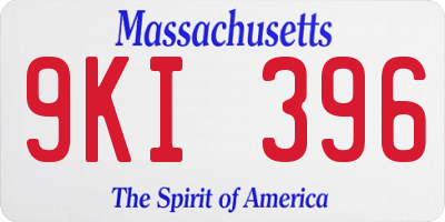 MA license plate 9KI396
