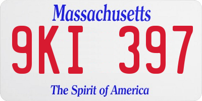 MA license plate 9KI397