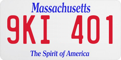 MA license plate 9KI401