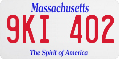 MA license plate 9KI402
