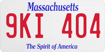 MA license plate 9KI404