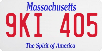 MA license plate 9KI405