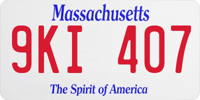 MA license plate 9KI407