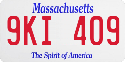 MA license plate 9KI409