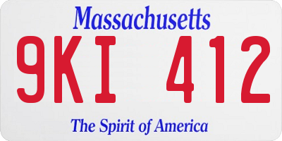 MA license plate 9KI412