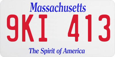 MA license plate 9KI413
