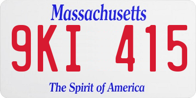 MA license plate 9KI415