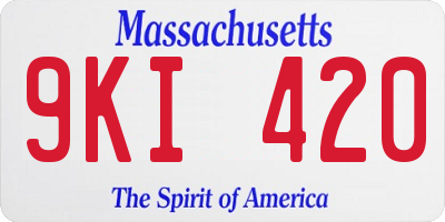 MA license plate 9KI420