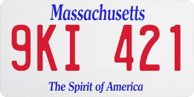 MA license plate 9KI421