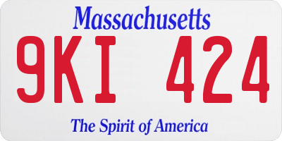MA license plate 9KI424