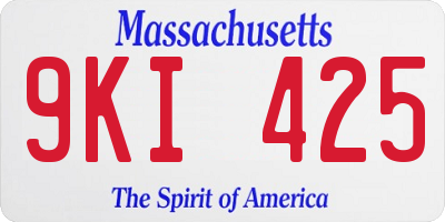 MA license plate 9KI425
