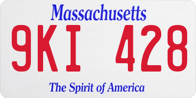 MA license plate 9KI428