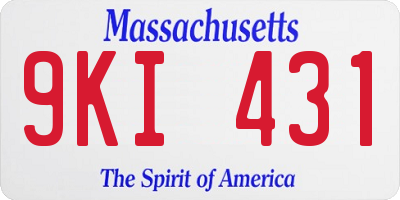 MA license plate 9KI431