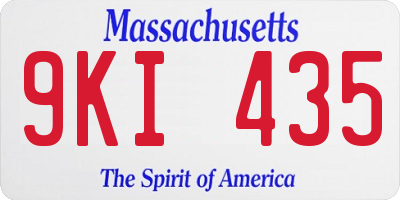 MA license plate 9KI435