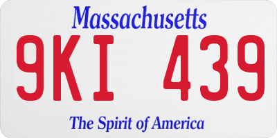 MA license plate 9KI439