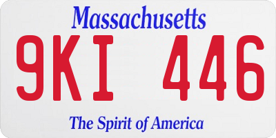 MA license plate 9KI446