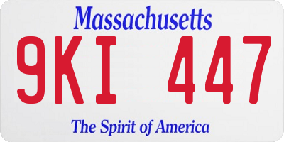 MA license plate 9KI447