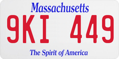 MA license plate 9KI449