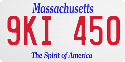 MA license plate 9KI450