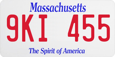MA license plate 9KI455