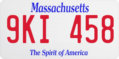 MA license plate 9KI458